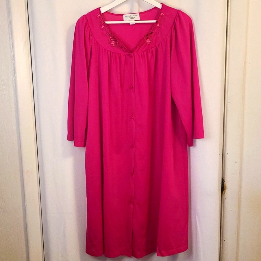 Miss Elaine exclusively for Dilliard's fuschia floral vintage pajamas